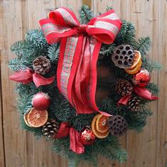 Handmade Fresh Pine Door Wreath