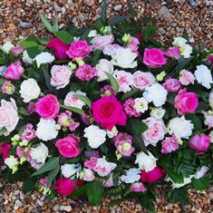 Pink and White Rose and Carnation Casket Spray