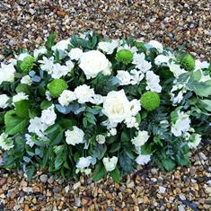 Classic Green and White Casket Spray