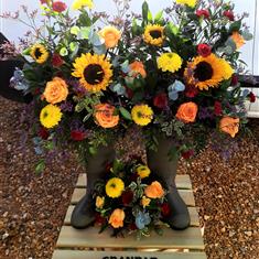 Flowers in Wellington Boots