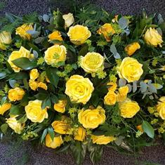 Yellow Rose Casket Spray - Funeral Flowers Dersingham, Norfolk